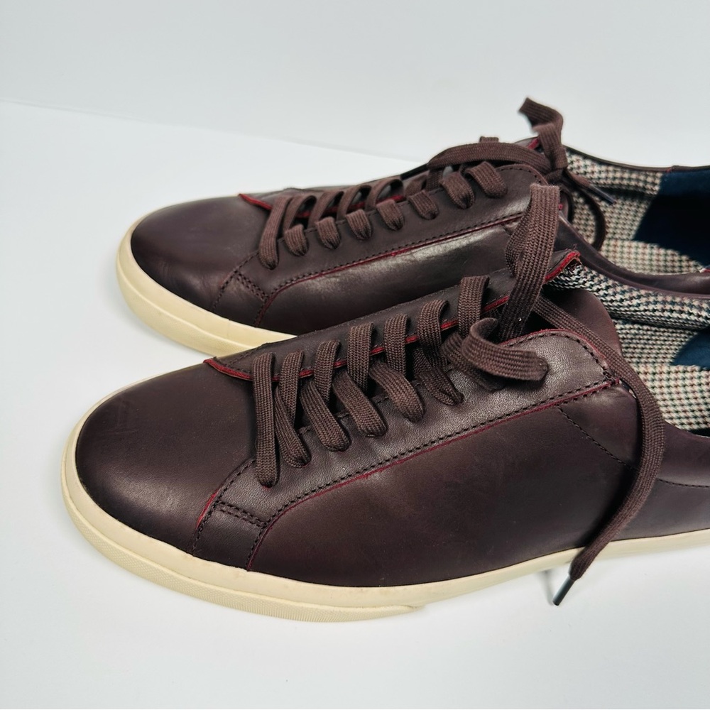 VINCE Men's Classic Leather Low Top Sneakers Dark Brown Size 11